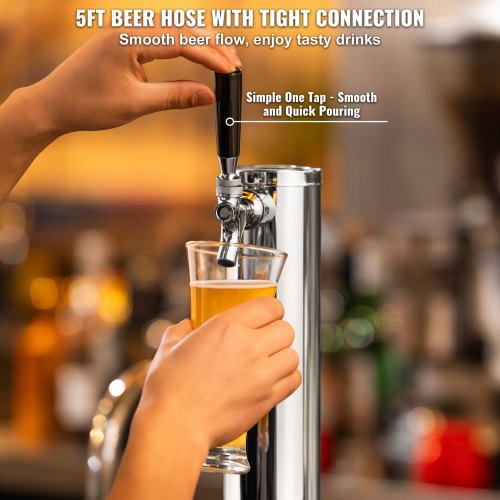 Kegerator Tower Kit Single Tap Beer Conversion Kit Stainless Steel Keg