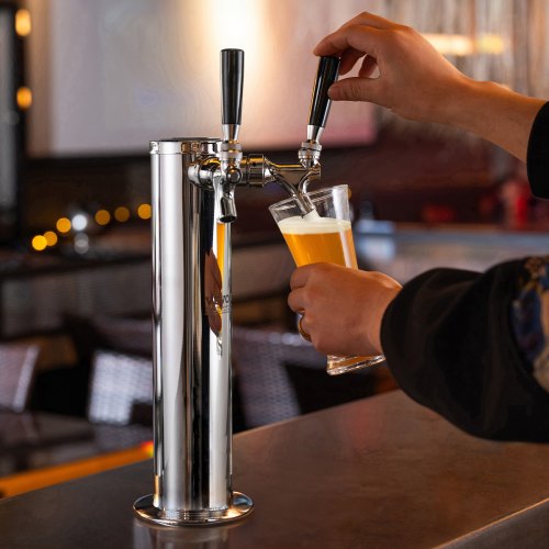 Kegerator Tower Kit Dual Taps Beer Conversion Kit Stainless Steel Keg Beer