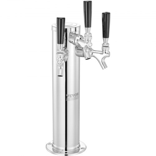 Triple Taps Draft Beer Tower Dispenser Stainless Steel Keg Beer Tower