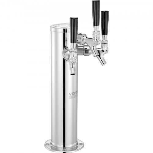 Triple Taps Draft Beer Tower Dispenser Stainless Steel Keg Beer Tower