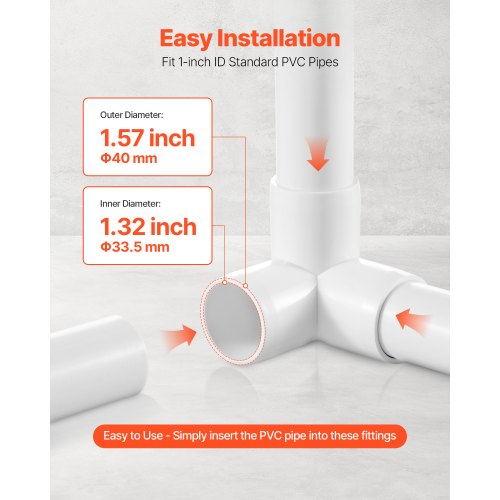 3Way PVC Fittings 1inch PVC Pipe Joints Elbow Connector 10Pack