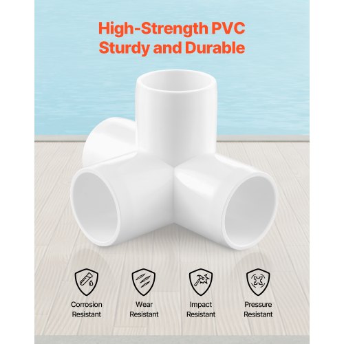 4Way PVC Fittings 1inch PVC Pipe Joints Elbow Connector 10Pack