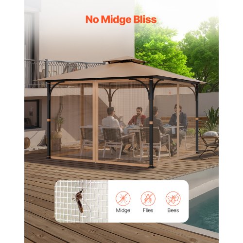 Gazebo Netting Replacement Fit Most 10 x 10 x 7 FT Gazebo Curtain Outdoor