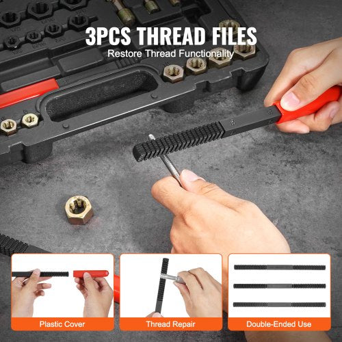 49Piece Thread Chaser Set UNC UNF and Metric Thread Restorer Tool