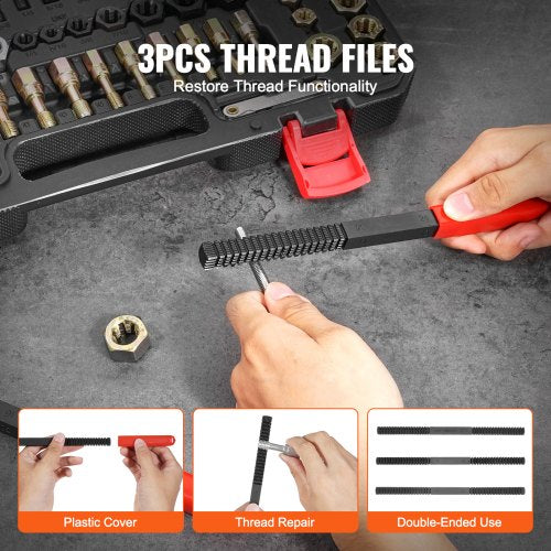 61Piece Thread Chaser Set UNC UNF and Metric Thread Restorer Tool