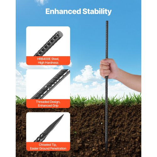Rebar Stakes 24Inch HeavyDuty47 in Diameter Straight Galvanized