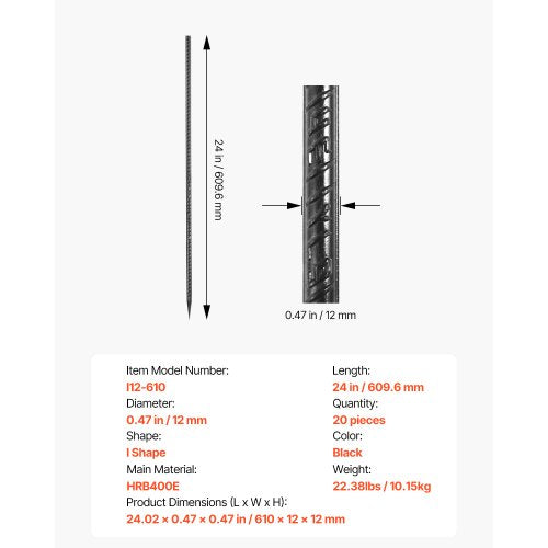 Rebar Stakes 24Inch HeavyDuty47 in Diameter Straight Galvanized
