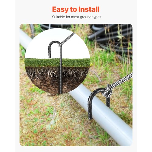 Rebar Stakes 12Inch HeavyDuty4 in Diameter J Hook Galvanized Steel