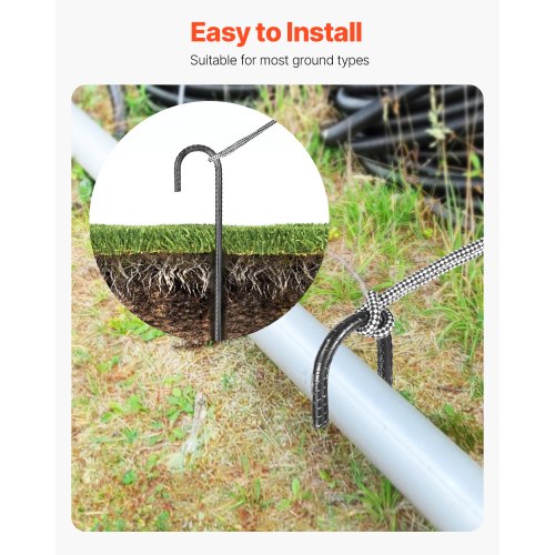 Rebar Stakes 16Inch HeavyDuty4 in Diameter J Hook Galvanized Steel 1