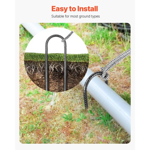Rebar Stakes 10Inch HeavyDuty32 in Diameter U Shape Galvanized Steel