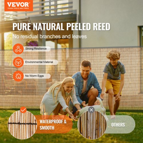 Natural Reed Fencing 3.3 ft x 13.3 ft Reed Screen Curtain Balcony Reed