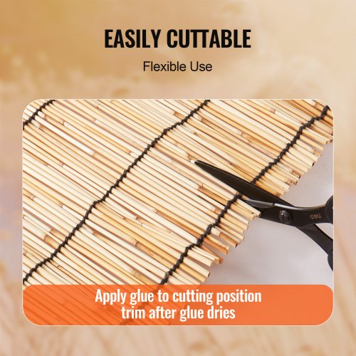 Natural Reed Fencing 3.3 ft x 13.3 ft Reed Screen Curtain Balcony Reed