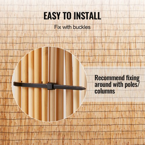 Natural Reed Fencing 3.3 ft x 13.3 ft Reed Screen Curtain Balcony Reed