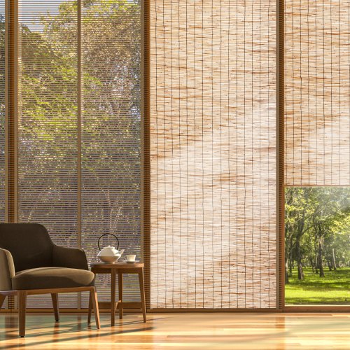 Natural Reed Fencing 3.3 ft x 13.3 ft Reed Screen Curtain Balcony Reed