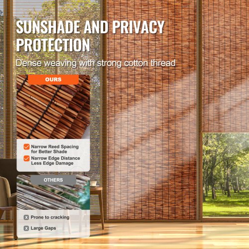 Natural Reed Fencing 4 ft x 16.4 ft Reed Screen Curtain Balcony Reed Fence