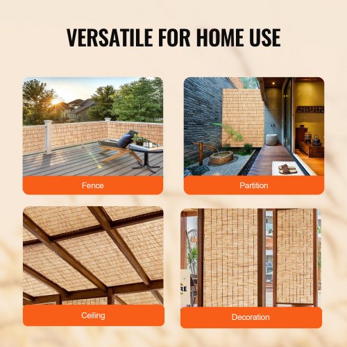 Natural Reed Fencing 4 ft x 16.4 ft Reed Screen Curtain Balcony Reed Fence