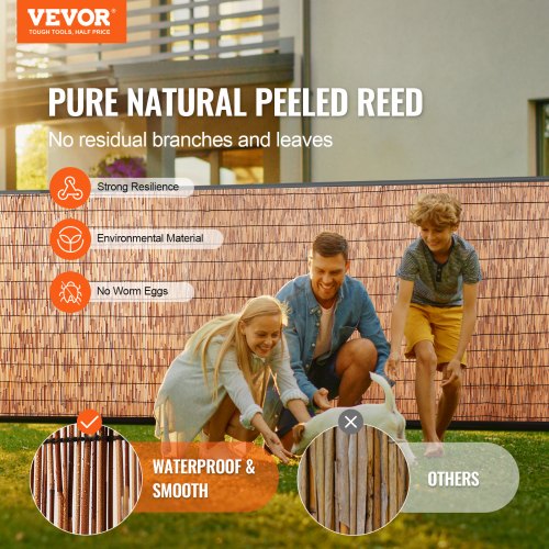 Natural Reed Fencing 4 ft x 16.4 ft 2 Pack Reed Screen Curtain Balcony