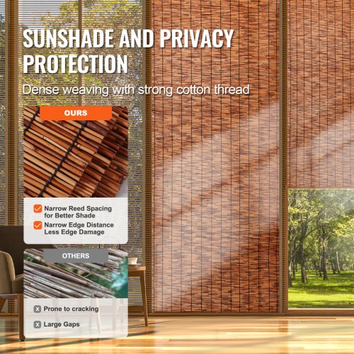 Natural Reed Fencing 4 ft x 16.4 ft 2 Pack Reed Screen Curtain Balcony