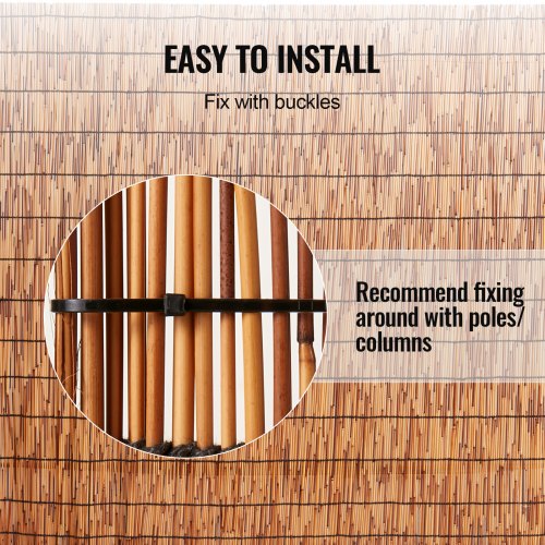 Natural Reed Fencing 4 ft x 16.4 ft 2 Pack Reed Screen Curtain Balcony