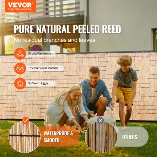 Natural Reed Fencing 4 ft x 16.4 ft 2 Pack Reed Screen Curtain Balcony