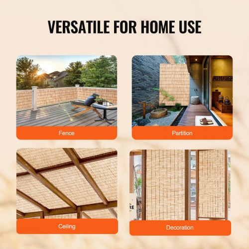 Natural Reed Fencing 4 ft x 16.4 ft 2 Pack Reed Screen Curtain Balcony