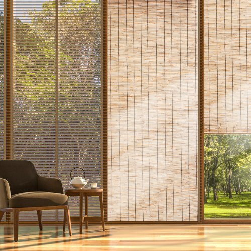 Natural Reed Fencing 4 ft x 16.4 ft 2 Pack Reed Screen Curtain Balcony