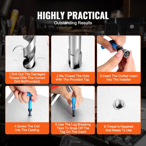 Helicoil Thread Repair Kit 338Piece SAE and Metric Rethreading Tool Kit