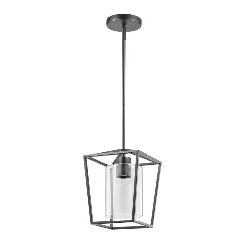 1Light Black Pendant Light 1 Pack Farmhouse Iron Cage Metal Pendant