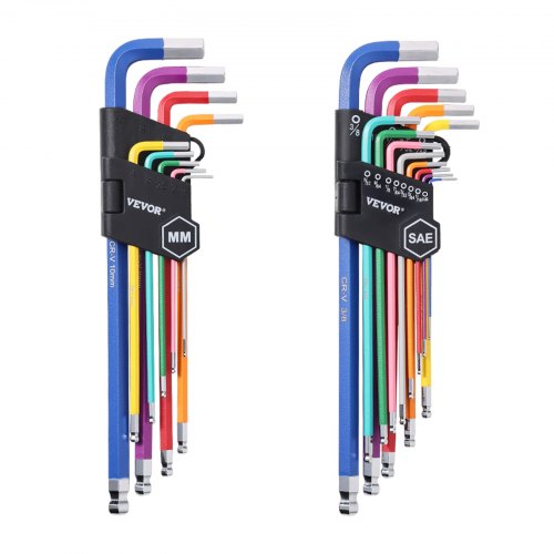 Hex Key Allen Wrench Set 22 pcs SAE 005038 in and Metric 1510 mm
