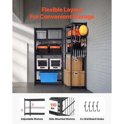 Storage Shelves 2000 lbs 5 Tier Heavy Duty Garage Shelving 16 D x 36 W