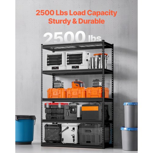 Storage Shelves 2500 lbs 5 Tier Heavy Duty Garage Shelving 18 D x 48 W