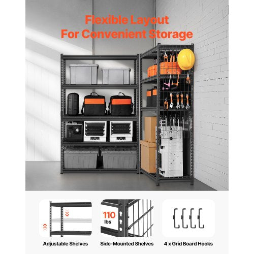Storage Shelves 2500 lbs 5 Tier Heavy Duty Garage Shelving 18 D x 48 W