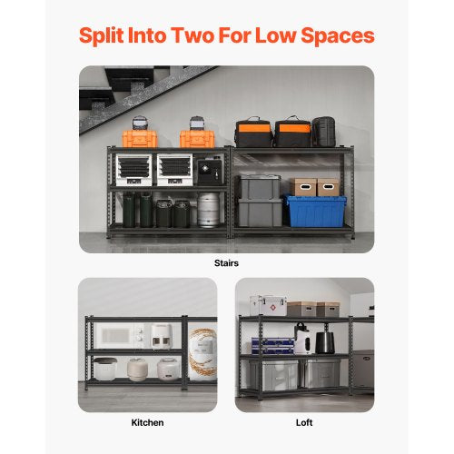 Storage Shelves 2500 lbs 5 Tier Heavy Duty Garage Shelving 18 D x 48 W