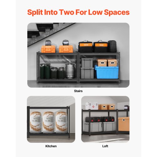 Storage Shelves 2400 lbs 4 Tier Heavy Duty Garage Shelving 20 D x 40 W