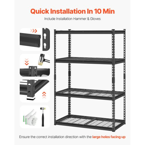 Storage Shelves 2400 lbs 4 Tier Heavy Duty Garage Shelving 20 D x 40 W