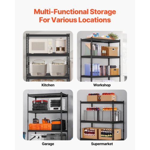 Storage Shelves 2400 lbs 4 Tier Heavy Duty Garage Shelving 20 D x 40 W