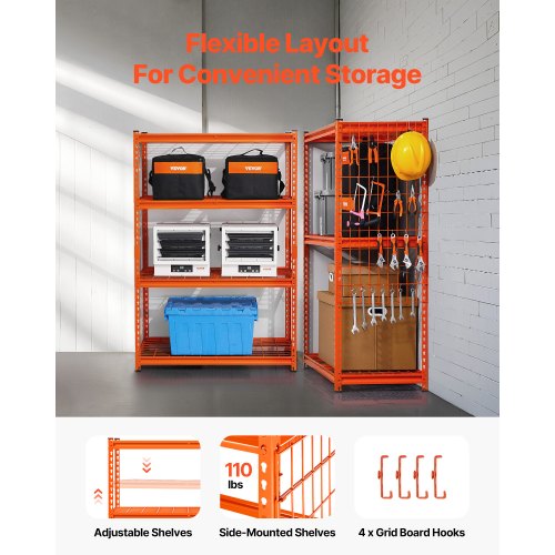 Storage Shelves 2400 lbs 4 Tier Heavy Duty Garage Shelving 20 D x 40 W