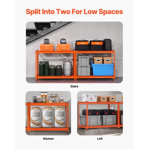 Storage Shelves 2400 lbs 4 Tier Heavy Duty Garage Shelving 20 D x 40 W