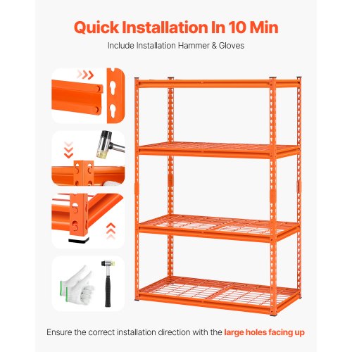 Storage Shelves 2400 lbs 4 Tier Heavy Duty Garage Shelving 20 D x 40 W
