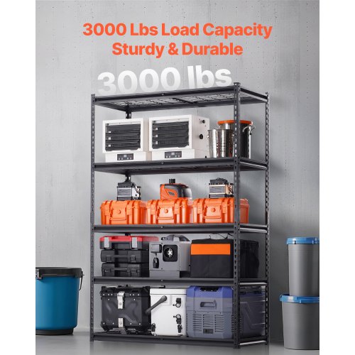 Storage Shelves 3000 lbs 5 Tier Heavy Duty Garage Shelving 20 D x 48 W