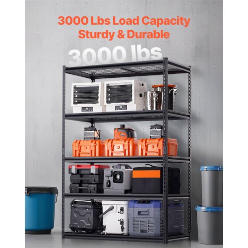 Storage Shelves 3000 lbs 5 Tier Heavy Duty Garage Shelving 24 D x 48 W