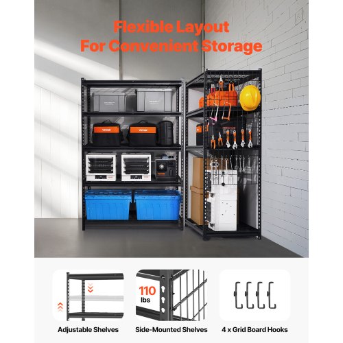 Storage Shelves 3000 lbs 5 Tier Heavy Duty Garage Shelving 24 D x 48 W