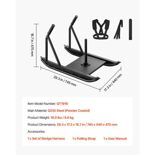Weight Sled Steel Power Sled Fitness Strength Training Sleds for Athletic 2