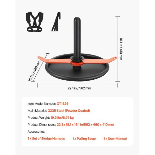 Weight Sled Steel Power Sled Fitness Strength Training Sleds for Athletic 5