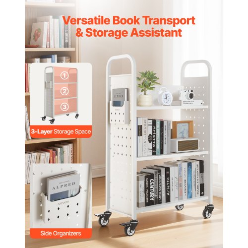 Rolling Library Book Cart 330 lbs Capacity 303 x 15 x 480Inch Library 2