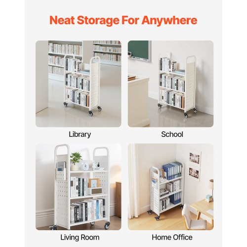 Rolling Library Book Cart 330 lbs Capacity 303 x 15 x 480Inch Library 2
