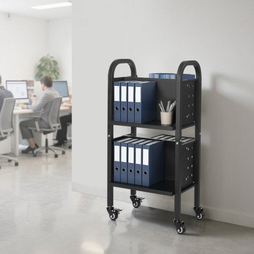 Rolling Library Book Cart 150 lbs Capacity 17.7 x 13 x 34. 6Inch Library