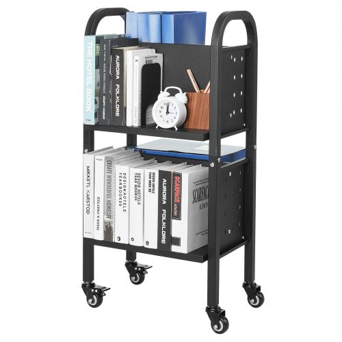 Rolling Library Book Cart 150 lbs Capacity 17.7 x 13 x 34. 6Inch Library