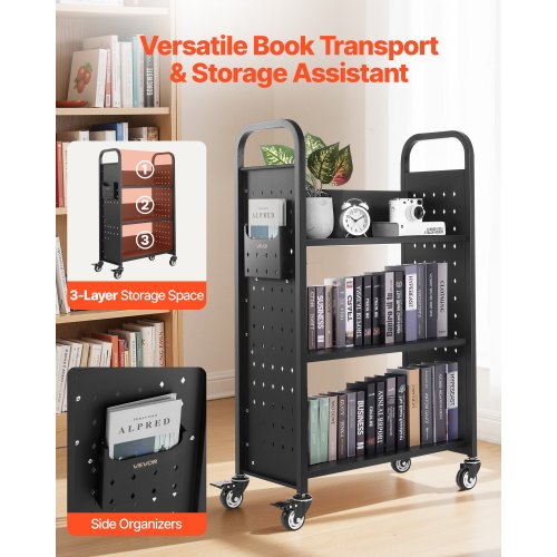 Rolling Library Book Cart 330 lbs Capacity 303 x 15 x 480Inch Library 3
