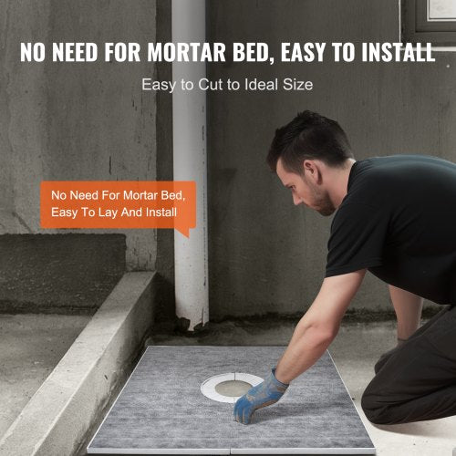 Shower Curb Kit 36x36 Shower Pan Kit with 63 Central Drain Lightweight
